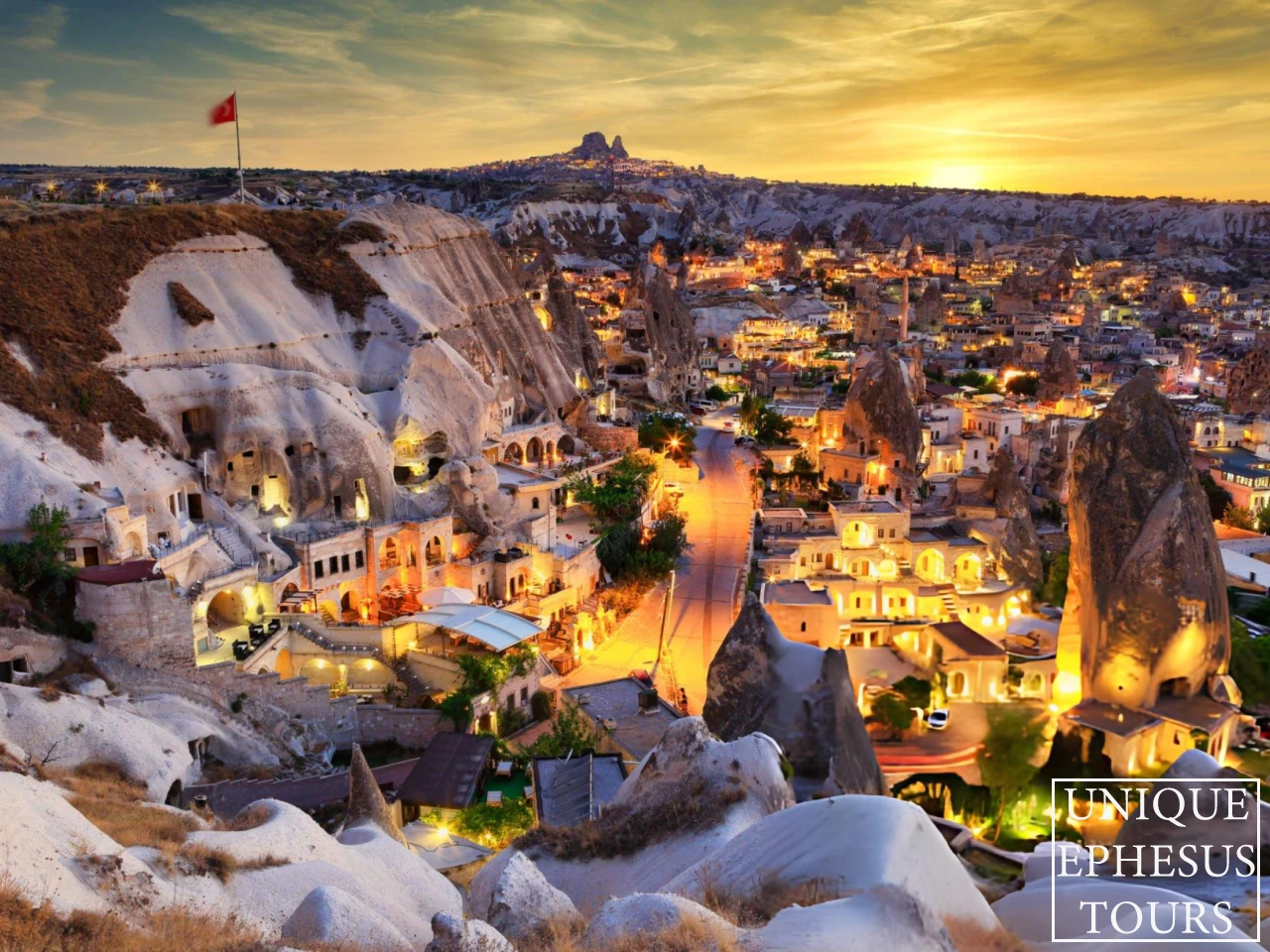 Cappadocia-Sunset-Panorama-with-Turkish-Flag-Turkey